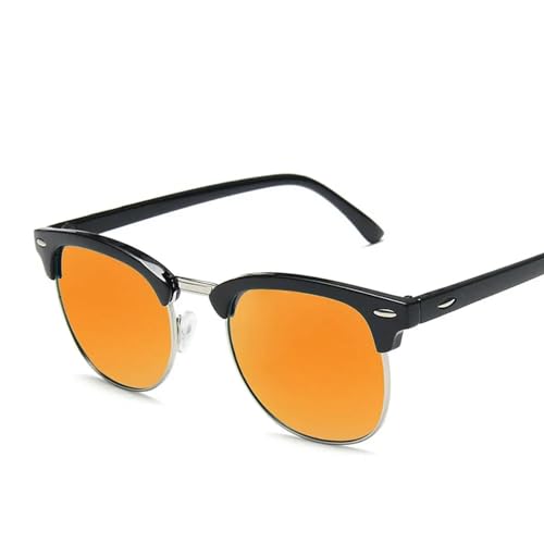MPOWRX Sonnenbrille für Damen und Herren Semi Rimless SunGlasses UV400 Protection-06 Schwarz-Rot-AS Bild von MPOWRX