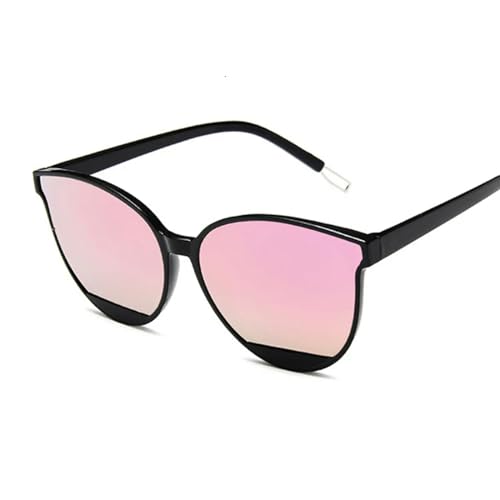 MPOWRX Spiegel Sonnenbrille Frau Vintage Cat Eye Schwarz Sonnenbrille Damen UV400 -Schwarz Pink von MPOWRX