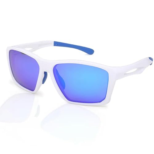 MPOWRX Sport Herren Sonnenbrille Damen Brille Outdoor Driving UV 400 Schutz-2360-weiß von MPOWRX