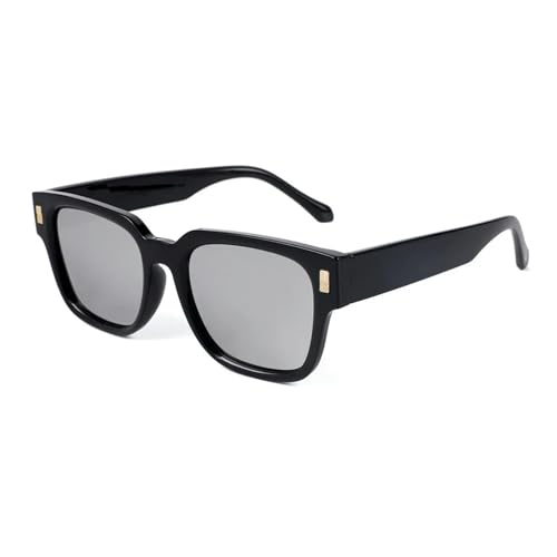 MPOWRX Übergroße quadratische Sonnenbrille UV400 Damen- und Herrenbrille-5235-Schwarz verspiegelt von MPOWRX