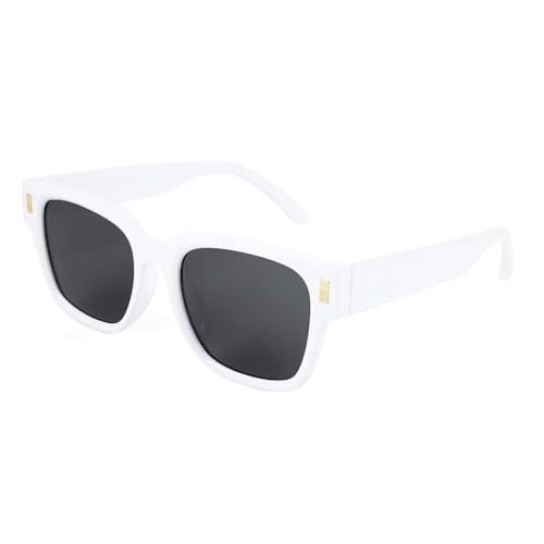 MPOWRX Übergroße quadratische Sonnenbrille UV400 Damen- und Herrenbrille-5235-Weiß schwarz von MPOWRX