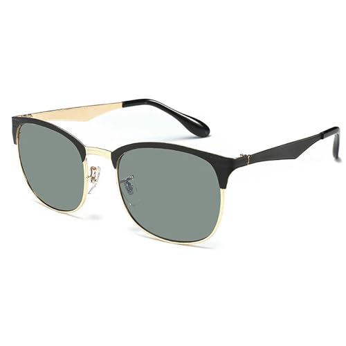 Metall-Sonnenbrille für Männer und Frauen Klassische Sonnenbrille UV400-3538-Gold G15 von MPOWRX