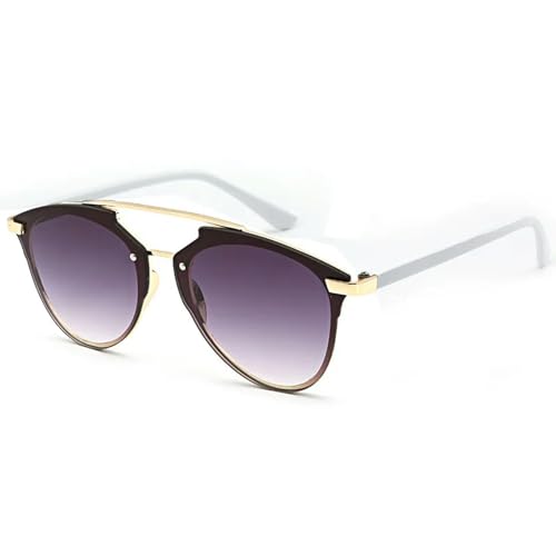 Metall Sonnenbrillengestell für Damen Herren Sonnenbrille UV 400 Schutz-rap16-Gradient grau von MPOWRX
