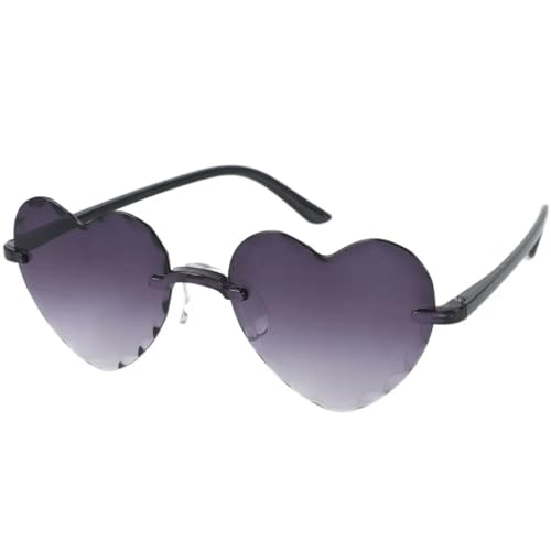 Pfirsich Herz Männer und Frauen Stil Paar Niedliche Sonnenbrille UV 400 Schutz-5006-grau von MPOWRX