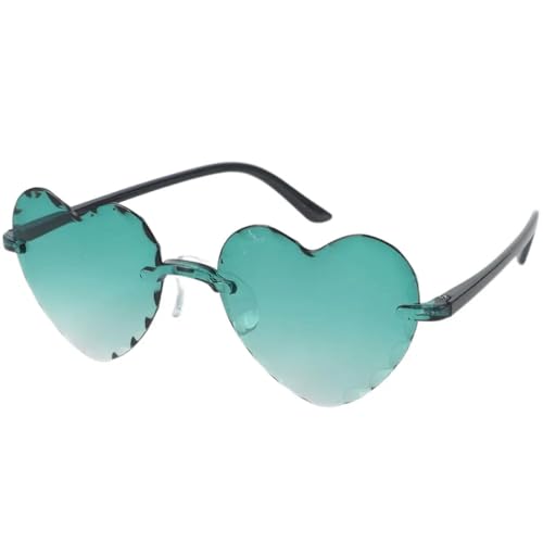 Pfirsich Herz Männer und Frauen Stil Paar Niedliche Sonnenbrille UV 400 Schutz-5006-grün von MPOWRX