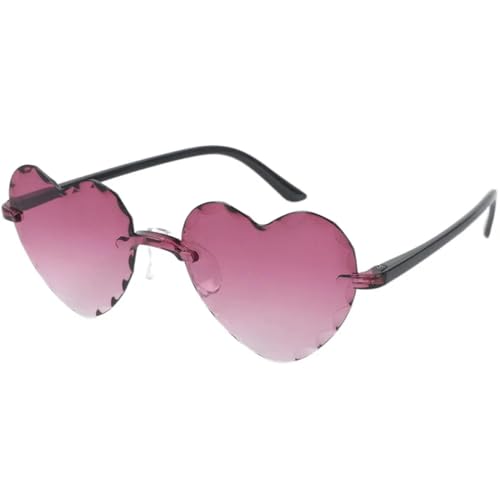 Pfirsichherz Männer und Frauen Stil Paar Niedliche Sonnenbrille UV 400 Schutz-5006-lila von MPOWRX