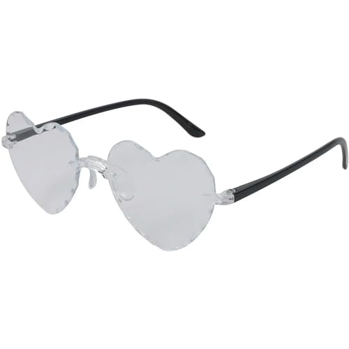 Pfirsichherz Männer und Frauen Stil Paar Niedliche Sonnenbrille UV 400 Schutz-5006-weiß von MPOWRX