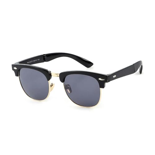 Retro Metall Klassische Autofahrerbrille für Männer und Frauen Einzigartiges Design Faltbare Sonnenbrille-1287schwarz gold schwarz von MPOWRX