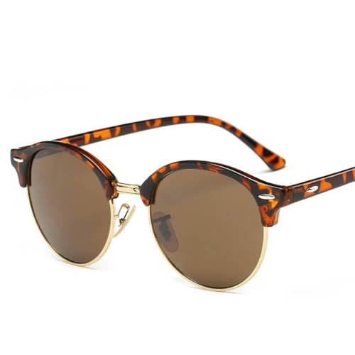 Sonnenbrille Damen Retro Männer Sommer Stil Sonnenbrille-C6Braun von MPOWRX