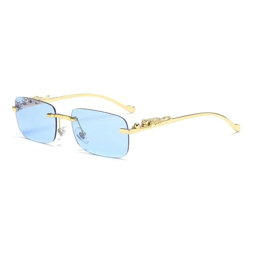 Sonnenbrille Männer Frauen Leopard Dekoration Kleine Sonnenbrille-Blau von MPOWRX