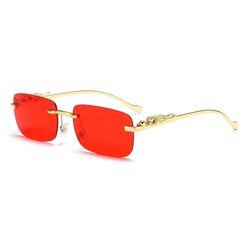 Sonnenbrille Männer Frauen Leopard Dekoration Kleine Sonnenbrille-Rot von MPOWRX