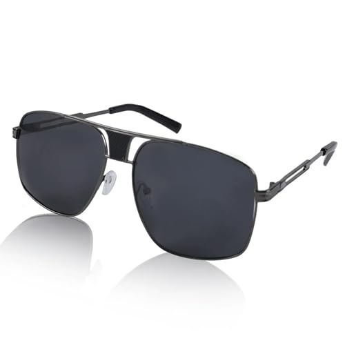 Sonnenbrille Männer Und Frauen Einfache Brille UV 400 Schutz Outdoor Sports-1179-Schwarz grau von MPOWRX