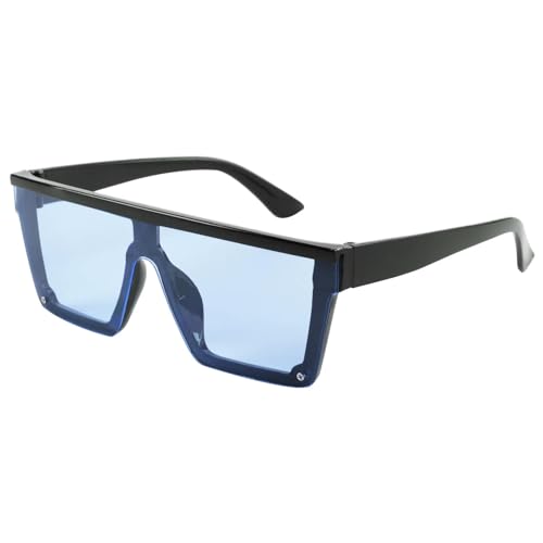Sonnenbrille für Männer und Frauen Großer Rahmen Einzigartiges Design Dekorativer UV 400 Schutz-8238-schwarz blau von MPOWRX