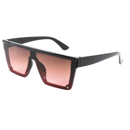 Sonnenbrille für Männer und Frauen Großer Rahmen Einzigartiges Design Dekorativer UV 400 Schutz-8238-schwarz rot von MPOWRX