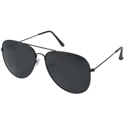 Sonnenbrille für Männer und Frauen Pilot Metall Ovale Brille Reise Radfahren Outdoor Anti-UV 400-3026-schwarz grau von MPOWRX