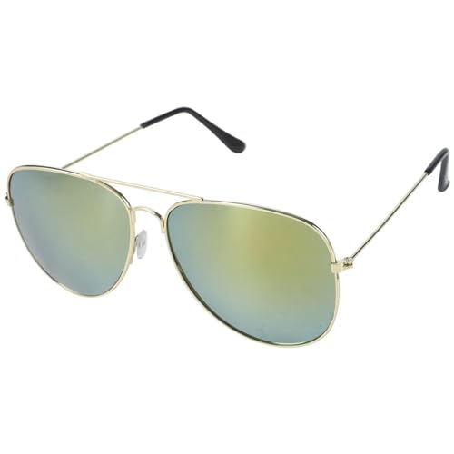 Sonnenbrille für Männer und Frauen Pilotenmetall Ovale Brille Reise Radfahren Outdoor Anti-UV 400-3026-Gold Gold von MPOWRX