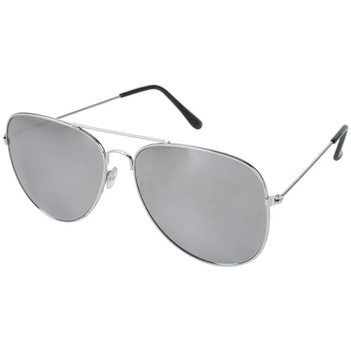 Sonnenbrille für Männer und Frauen Pilotenmetall Ovale Brille Reise Radfahren Outdoor Anti-UV 400-3026-silber grau von MPOWRX