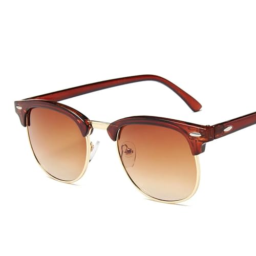 Sonnenbrille für Männer und Frauen Semi Rimless SunGlasses UV400 Protection-05 Tea-Tea-As Bild von MPOWRX