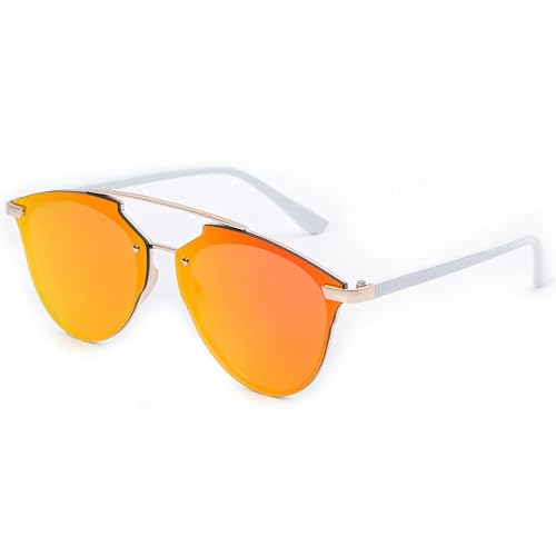 Sonnenbrillengestelle aus Metall für Damen Herren Sonnenbrille UV 400 Protection-rap16-Red mercury von MPOWRX