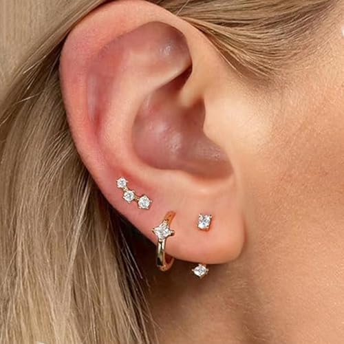 MPQDFG 3 Paare Creolen Gold für Damen Ohrringe Creolen Set Hypoallergen Ohrringe Leichte Gold für Mädchen von MPQDFG