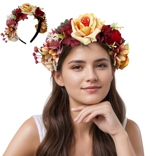 Blumenkranz Haare, Haarschmuck Kommunion Mädchen,Hochzeit Blumen Haarkranz,Haarreifen Kopfbedeckung,Blume Haarschmuck Mädchen,Haarreifen for Hochzeit, Geburtstag von MPQDFG