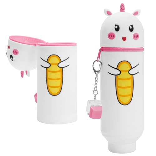 MPXEAVG 2 in 1 Weiche Silikontasche Kawaii Federmäppchen, Stiftetasche Buntstifte Marker, Cartoon Federmäppchen, Stand Up Federmäppchen, Niedliche Schulbedarf Mädchen Junge MPXEAVG 2 in 1 Weiche Silikontasche Kawaii Federmäppchen, Stiftetasche Buntstifte Marker, Cartoon Federmäppchen, Stand Up Federmäppchen, Niedliche Schulbedarf Mädchen Junge von MPXEAVG