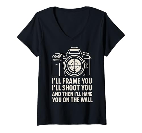 Damen Fotograf T-Shirt mit V-Ausschnitt von MPhoto