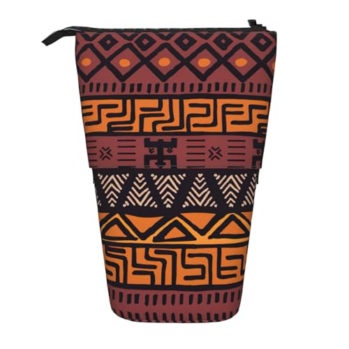 African Mud Cloth Tribal Printed Standing Pencil Case Pencil Holder Pencil Pouch Cosmetics Pouch Makeup Office Bag von MQGMZ