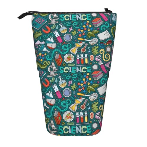 MQGMZ Cartoon Wissenschaft Thema Druck Stehende Schreibwaren Tasche Fall Große Bleistift Beutel Schreibwaren Stift Tasche Für Teen Mädchen von MQGMZ