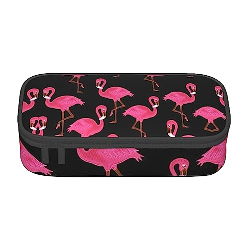 MQGMZ Federmäppchen, Reißverschluss, großes Fassungsvermögen, hübsches rosa Flamingos-Druck, Stifteetui mit Bürobedarf, 21,6 x 9,4 x 5,1 cm von MQGMZ