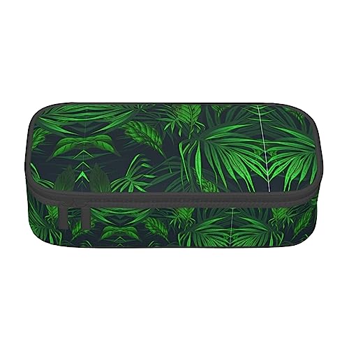 MQGMZ Grüne tropische Pflanze Druck Reißverschluss Große Kapazität Bürobedarf Bleistift Fall Unisex für Organizer Stift Box Beutel von MQGMZ