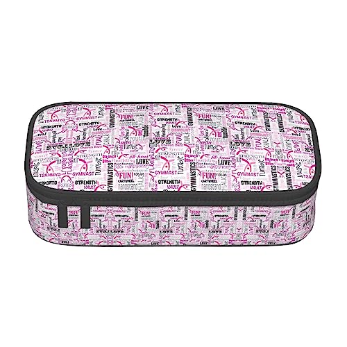 MQGMZ Gymnastik Rosa Druck Reißverschluss Große Kapazität Bürobedarf Bleistift Fall Unisex für Organizer Stift Box Beutel von MQGMZ