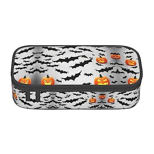 MQGMZ Halloween Fliegende Fledermäuse Druck Reißverschluss Große Kapazität Bürobedarf Bleistift Fall Unisex für Organizer Pen Box Pouch von MQGMZ