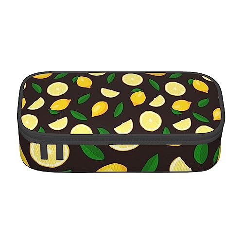 MQGMZ Lemon fruit Print Zipper Big Capacity Office Supplies Pencil Case unisex for Organizer Pen Box Pouch von MQGMZ