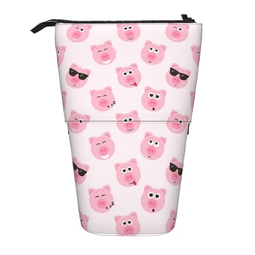 MQGMZ Lustiges rosa Schweinegesicht Druck Stehende Schreibwaren Tasche Fall Große Bleistift Tasche Schreibwaren Stift Tasche Für Teenager Mädchen von MQGMZ