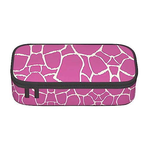 MQGMZ Rosa Giraffe Textur Druck Reißverschluss Große Kapazität Bürobedarf Bleistift Fall Unisex für Organizer Pen Box Pouch von MQGMZ