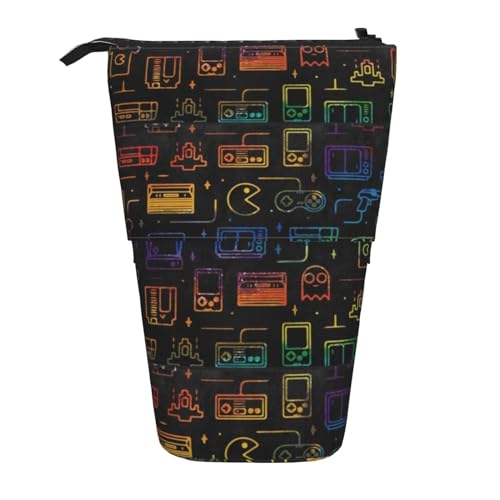 MQGMZ Spiel Video Gaming Muster Druck Stehende Schreibwaren Tasche Fall Große Bleistift Tasche Schreibwaren Stift Tasche Für Teen Mädchen von MQGMZ