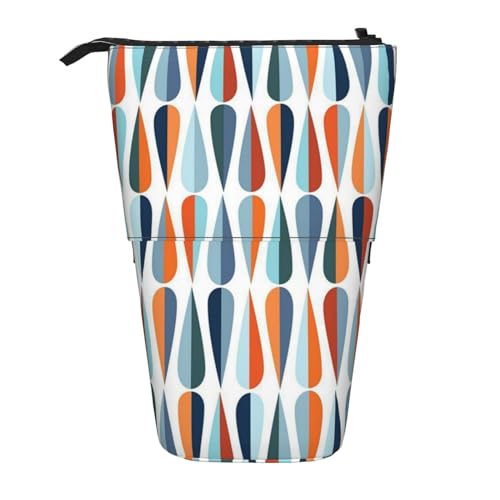 Mid Century Modern mit Tropfenformen Druck Bleistift Teleskop Fall Multifunktionale Schreibwaren Aufbewahrungstasche Büro und Kosmetik von MQGMZ