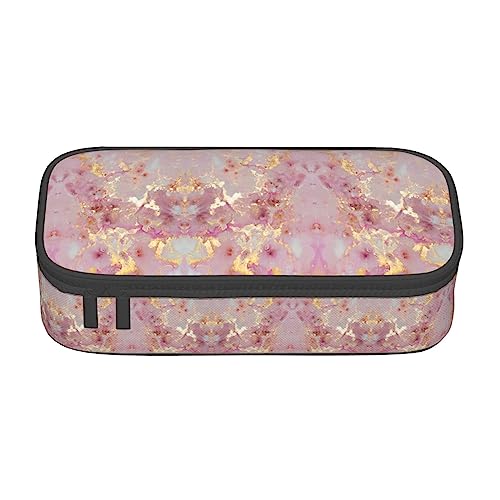 Rosa Marmor Textur Druck Reißverschluss Große Kapazität Bürobedarf Bleistift Fall Unisex für Organizer Stift Box Beutel von MQGMZ