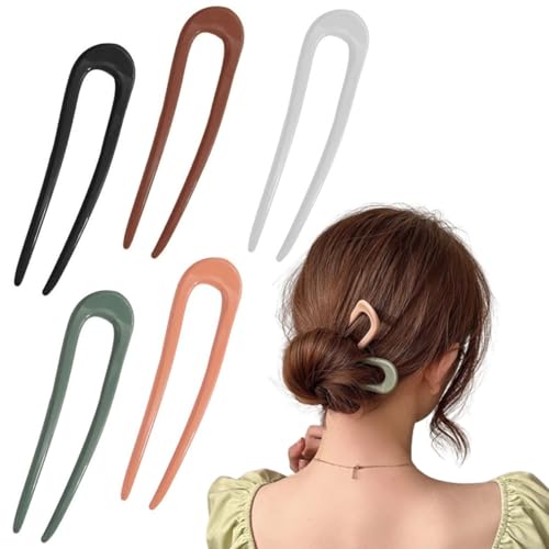 MQLSAERI 5 Stück U-förmige Haarnadeln Haarnadel-Stick Kopfschmuck Gabel French Style hairpin Haarspangen für Frauen Mädchen, Haarstyling-Zubehör von MQLSAERI