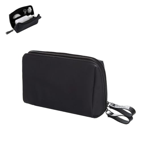 MQLSAERI Wasserdicht Kosmetiktasche Klein,Reise Make Up Tasche Nylon Klein, Tasche Kleines Tragbare Schminken Organizer,Aufbewahrungstasche Klein Tasche für Kurze Reisen,Die In Ihr Gepäck - Schwarz von MQLSAERI