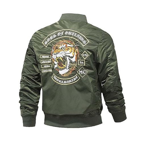 MQMYJSP Bestickte Ma-1 Jacke Herren Yokosuka Sukajan Mantel College Baseball Jacken Streetwear Frühling Herbst Army EN8 XL von MQMYJSP