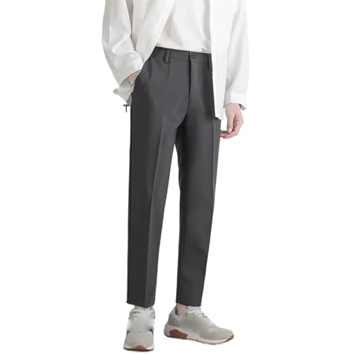 MQMYJSP Herbst Winter Anzug Hosen Männer Dünne Arbeit Elastische Taille Weiche Formale Hose Männlichen Korea Dicke Schwarze Kleidung Dark gray9 34 von MQMYJSP