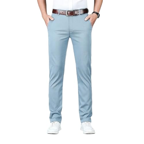 MQMYJSP Herbst männer Hosen Business-Hose Männlich Sky Blue Khaki Gerade Casual Hosen Mann Kleidung Light Blue 32 von MQMYJSP