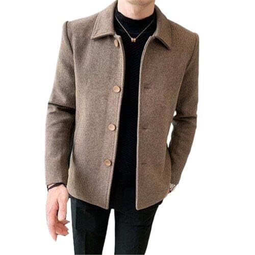 MQMYJSP Herren Baumwollmantel Herbst und Winter kurze Wolljacke Jacke Windjacke Jugend Persönlichkeit Herrenbekleidung khaki9 M von MQMYJSP