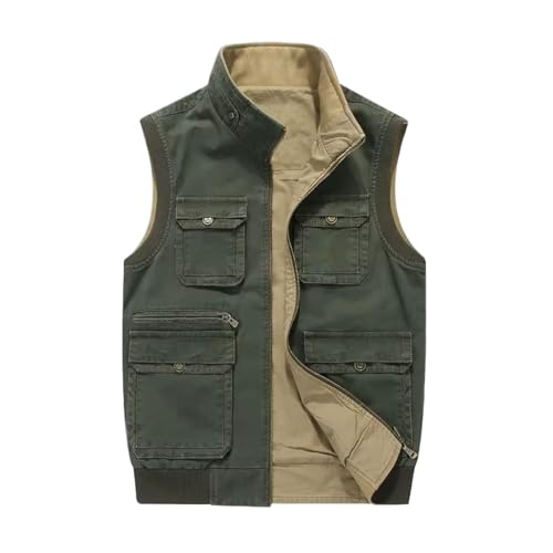 MQMYJSP Herrenweste mit zwei Seiten für Outdoor Casual Anglerweste Vier-Jahreszeiten army EN8 XL MQMYJSP Herrenweste mit zwei Seiten für Outdoor Casual Anglerweste Vier-Jahreszeiten army EN8 XL von MQMYJSP