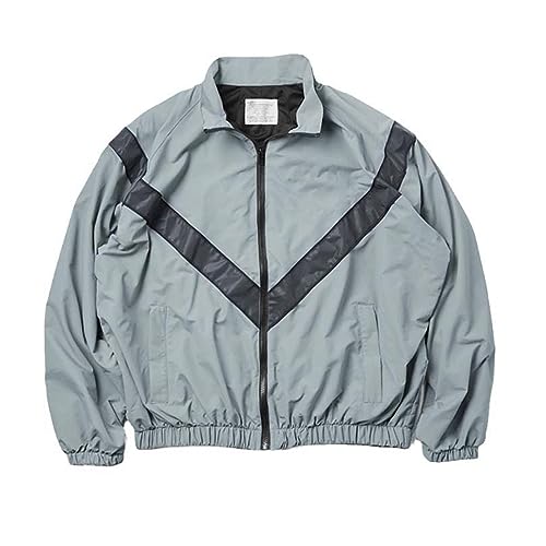 MQMYJSP Militärische Jacken Herren Mäntel Taktische Vintage Windbreaker Stehkragen Training Reflektierende Jacken gray9 Jacket Man M von MQMYJSP