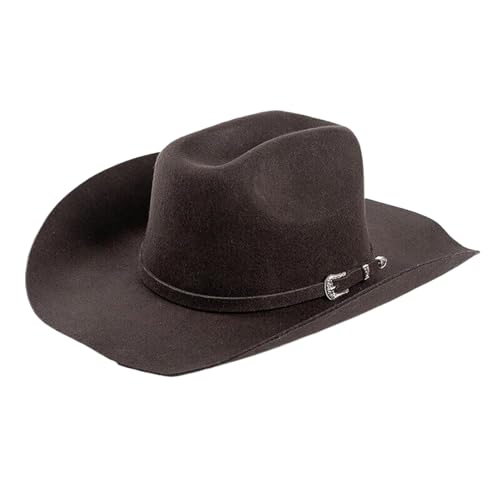 MQMYJSP Wolle Vintage Western Cowboy Hut für Herren Gentleman Cloche Church Caps Jazz Hüte Sombrero Coffee 56-58cm M von MQMYJSP