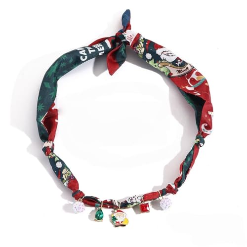 MQNP Weihnachts-Halskette für Damen, Schal, Bandana, Weihnachtsmann, Schneemann, Charm-Halskette, Weihnachtsfest, Statement-Schmuck (Weihnachtsmann) von MQNP