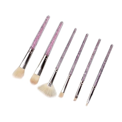 MQPALZKD 6 Make-up-Pinsel, komplettes Lidschatten-Pinsel-Set, tragbar, Kristallkorn-Griff, Beauty-Tools von MQPALZKD